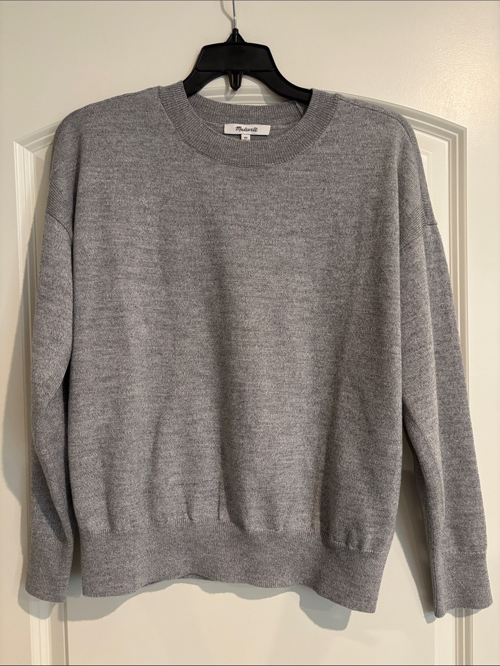 Madewell Light Gray Merino Wool Blend Crewneck Sweater